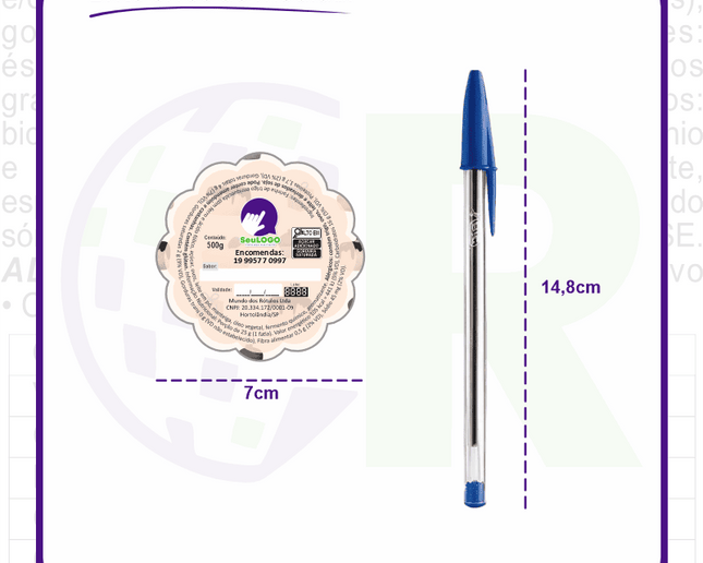 Rótulo para Bolo Seco (7x7cm) - Carimbo