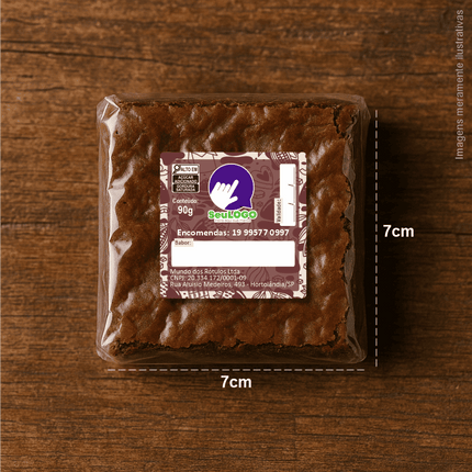 Rótulo para Brownie (4x4cm) - 4 Cantos Arredondados