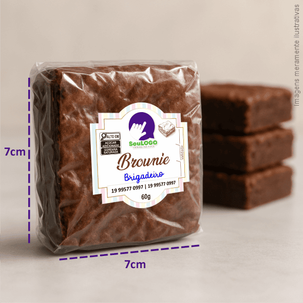 Rótulo para Brownie (4x4cm) - Brasão