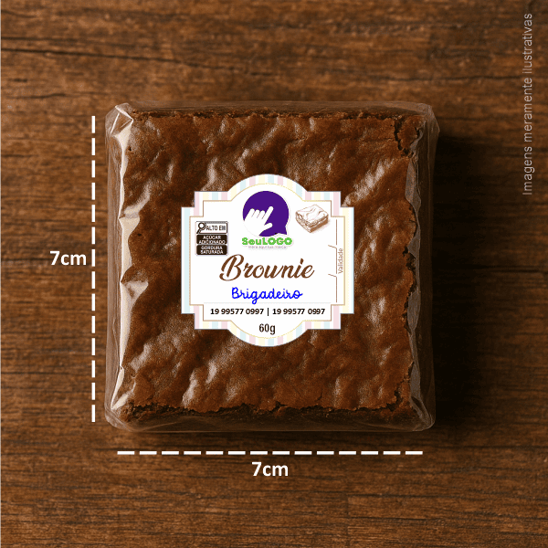 Rótulo para Brownie (4x4cm) - Brasão