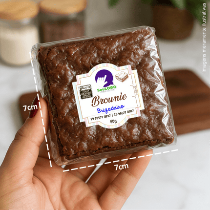Rótulo para Brownie (4x4cm) - Brasão