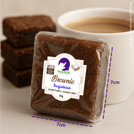 Rótulo para Brownie (4x4cm) - Brasão