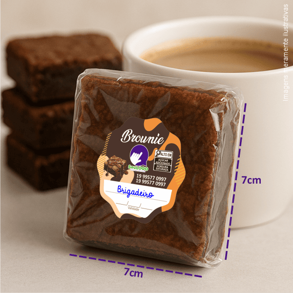 Rótulo para Brownie (4x4cm) - Carimbo