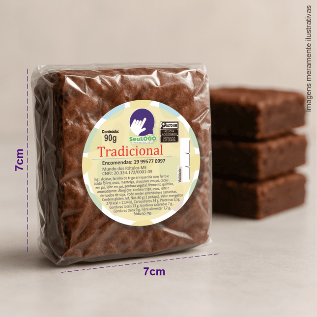 Rótulo para Brownie (5x5cm) - Redondo
