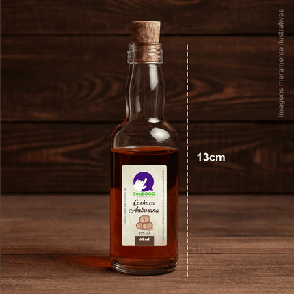Rótulo para Cachaça (2,5x4,5cm) - 4 cantos Arredondados
