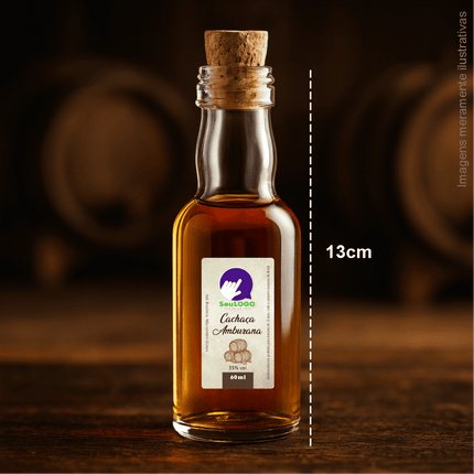 Rótulo para Cachaça (2,5x4,5cm) - 4 cantos Arredondados