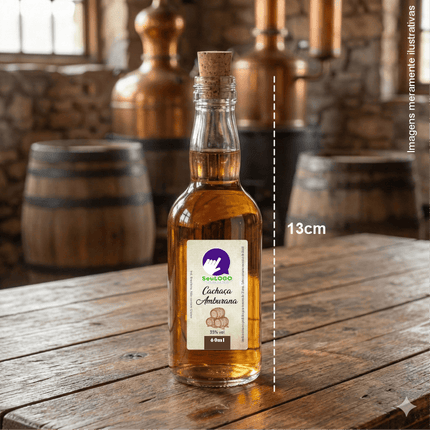 Rótulo para Cachaça (2,5x4,5cm) - 4 cantos Arredondados