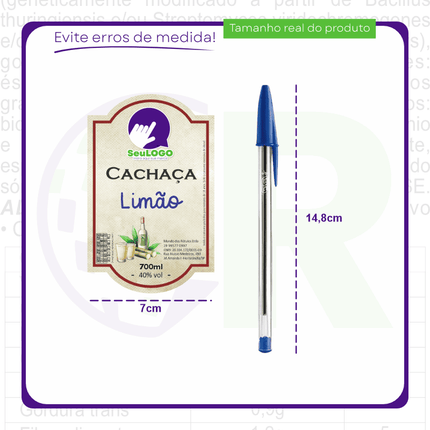 Rótulo para Cachaça (7x11cm) - Moldura