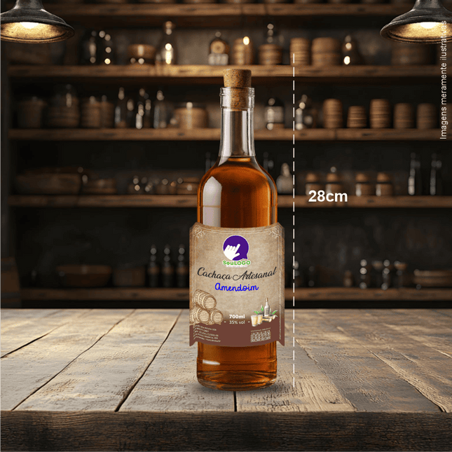 Rótulo para Cachaça (8x10cm) - 4 Cantos Arredondados