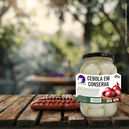 Rótulo para Cebola em Conserva (11x7cm) - 4 Cantos Arredondados