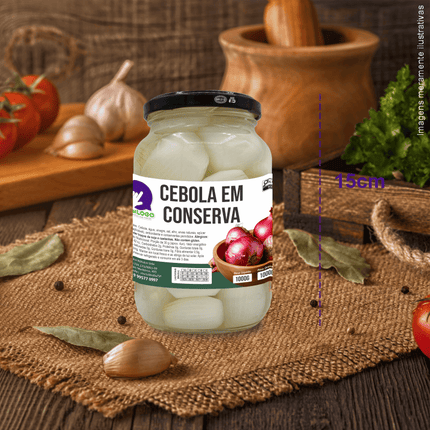Rótulo para Cebola em Conserva (11x7cm) - 4 Cantos Arredondados