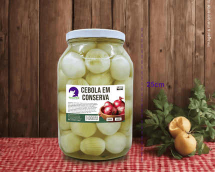 Rótulo para Cebola em Conserva (11x7cm) - 4 Cantos Arredondados