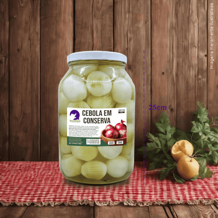 Rótulo para Cebola em Conserva (11x7cm) - 4 Cantos Arredondados