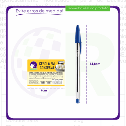 Rótulo para Cebola em Conserva (5x7cm) - 4 Cantos Arredondados