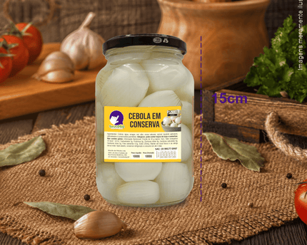 Rótulo para Cebola em Conserva (5x7cm) - 4 Cantos Arredondados