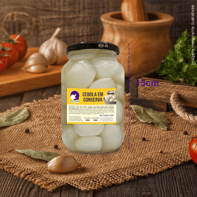 Rótulo para Cebola em Conserva (5x7cm) - 4 Cantos Arredondados