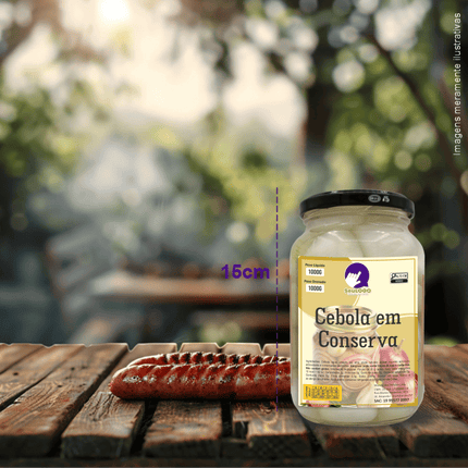 Rótulo para Cebola em Conserva (8x10cm) - 4 Cantos Arredondados