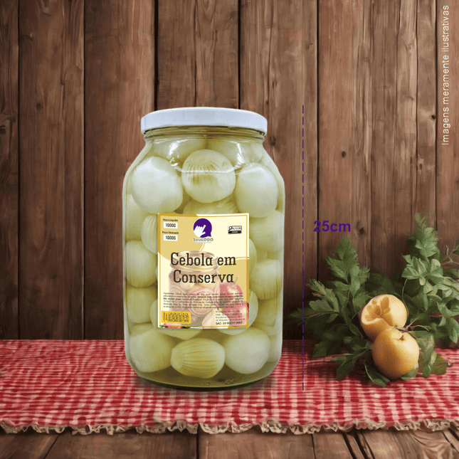 Rótulo para Cebola em Conserva (8x10cm) - 4 Cantos Arredondados