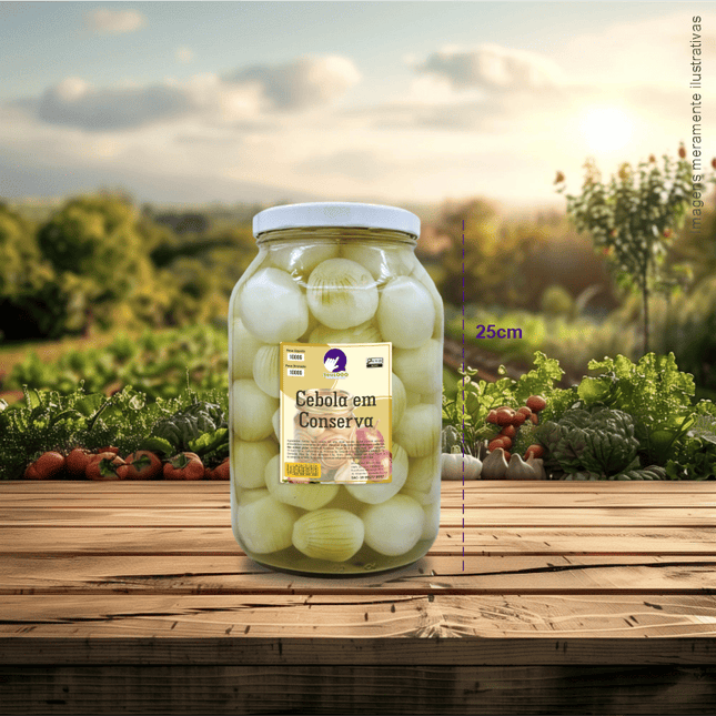 Rótulo para Cebola em Conserva (8x10cm) - 4 Cantos Arredondados