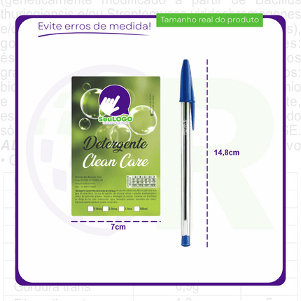 Rótulo para Detergente (7x11cm) - 4 Cantos Arredondados