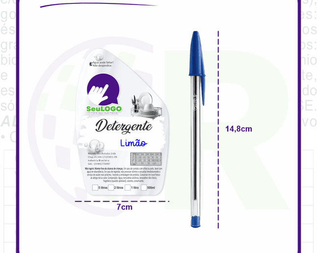 Rótulo para Detergente (7x11cm) - Bolha
