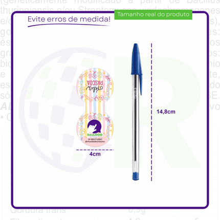 Rótulo de Páscoa (4x8,5cm) - Gravata