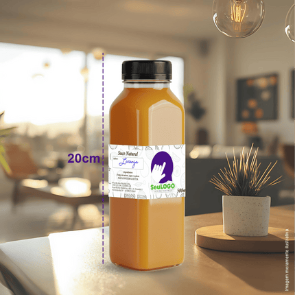 Rótulo para Suco Natural (13x4cm)- 4 Cantos Arredondados