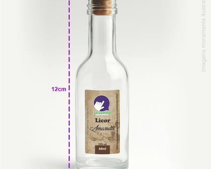 Rótulo para Licor (2,5x4,5cm) - 4 cantos Arredondados