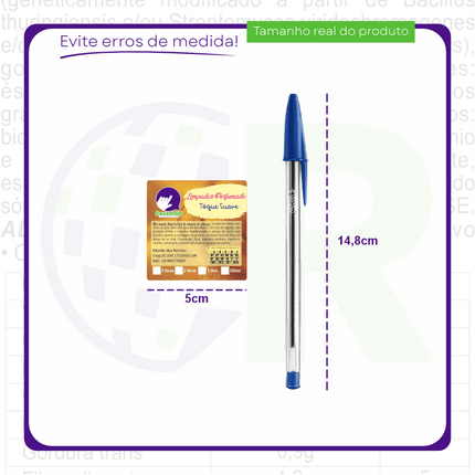 Rótulo para Desinfetante/Limpador Perfumado (5x5cm) - 4 Cantos Arredondados