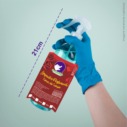 Rótulo para Desinfetante/Limpador Perfumado (7x11cm) - 4 Cantos Arredondados