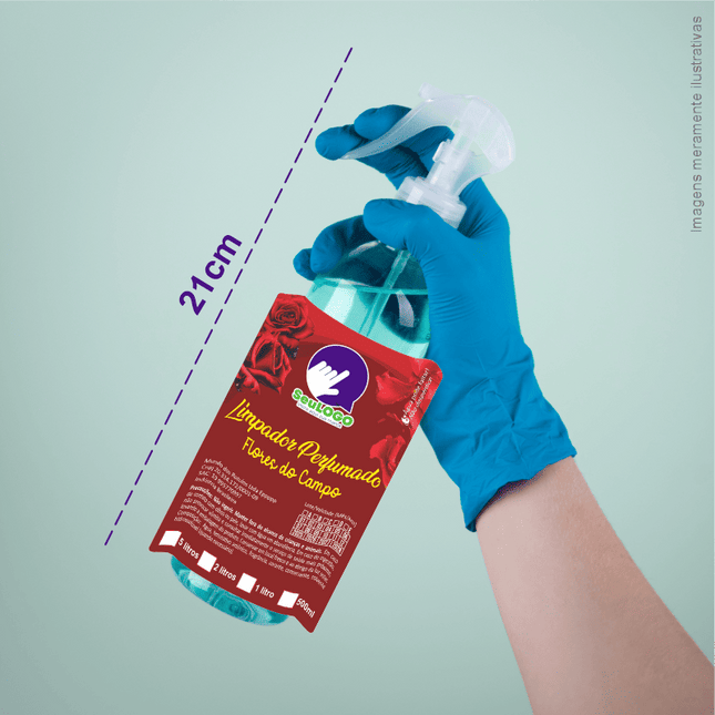 Rótulo para Desinfetante/Limpador Perfumado (7x11cm) - 4 Cantos Arredondados
