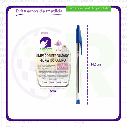 Rótulo para Desinfetante/Limpador Perfumado (7x11cm) - Bolha