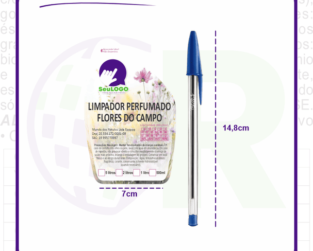 Rótulo para Desinfetante/Limpador Perfumado (7x11cm) - Bolha