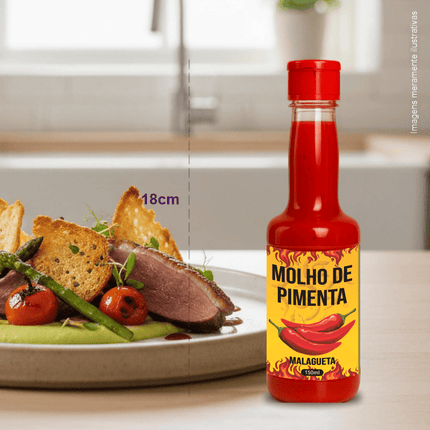 Rótulo para Molho de Pimenta (11x7cm) - 4 Cantos Arredondados