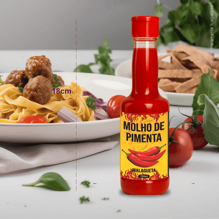 Rótulo para Molho de Pimenta (11x7cm) - 4 Cantos Arredondados
