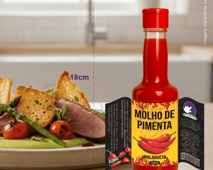 Rótulo para Molho de Pimenta (11x7cm) - 4 Cantos Arredondados