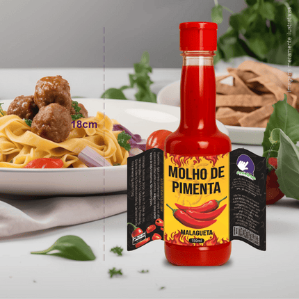 Rótulo para Molho de Pimenta (11x7cm) - 4 Cantos Arredondados