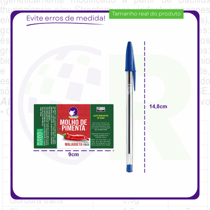 Rótulo para Molho de Pimenta (9x5cm) - 4 Cantos Arredondados