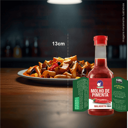 Rótulo para Molho de Pimenta (9x5cm) - 4 Cantos Arredondados