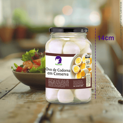 Rótulo para Ovos de Codorna em Conserva (11x7cm) - 4 Cantos Arredondados