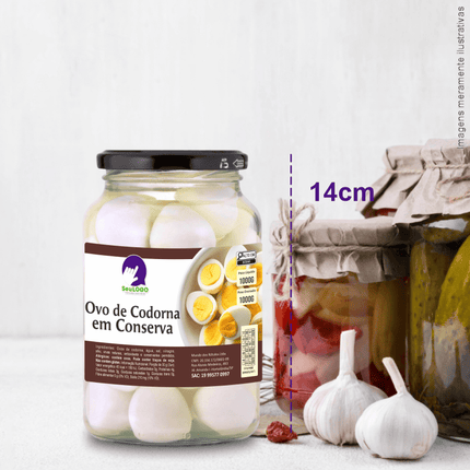 Rótulo para Ovos de Codorna em Conserva (11x7cm) - 4 Cantos Arredondados