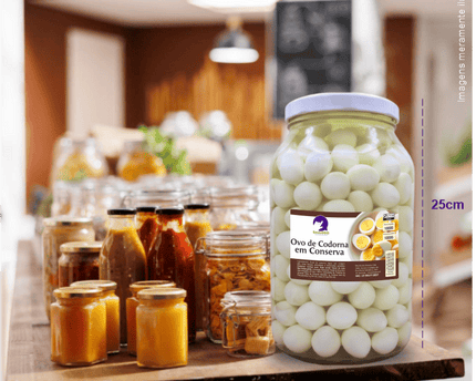 Rótulo para Ovos de Codorna em Conserva (11x7cm) - 4 Cantos Arredondados