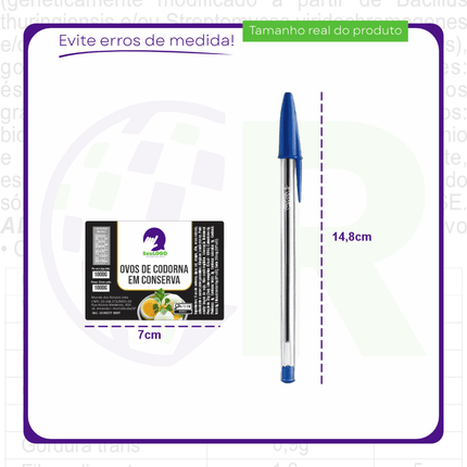Rótulo para Ovos de Codorna em Conserva (5x7cm) - 4 Cantos Arredondados
