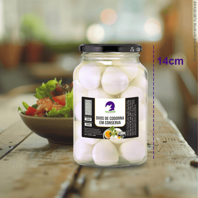 Rótulo para Ovos de Codorna em Conserva (5x7cm) - 4 Cantos Arredondados