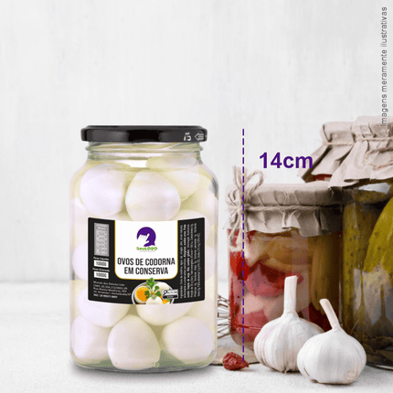 Rótulo para Ovos de Codorna em Conserva (5x7cm) - 4 Cantos Arredondados