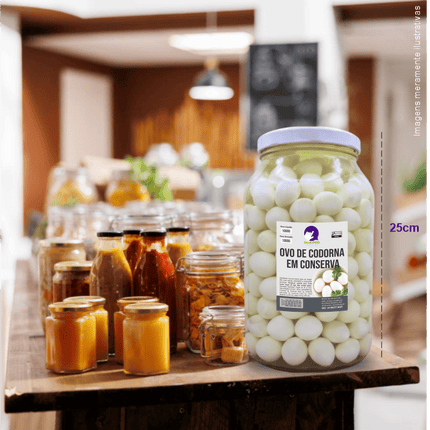 Rótulo para Ovos de Codorna em Conserva (8x10cm) - 4 Cantos Arredondados