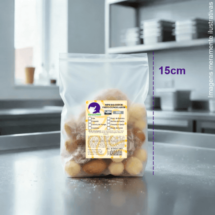 Rótulo para Mini Salgados Fritos (5x7cm)- 4 Cantos Arredondados