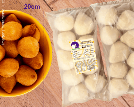 Rótulo para Mini Salgados Fritos (5x7cm)- 4 Cantos Arredondados