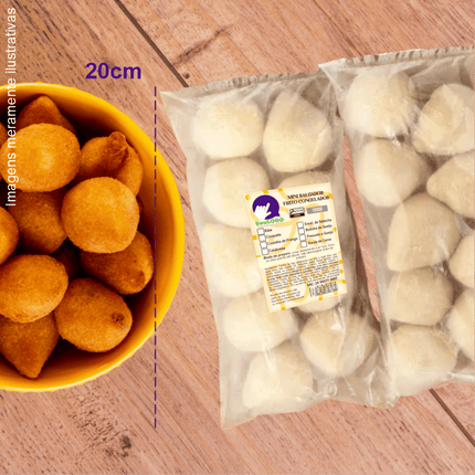 Rótulo para Mini Salgados Fritos (5x7cm)- 4 Cantos Arredondados