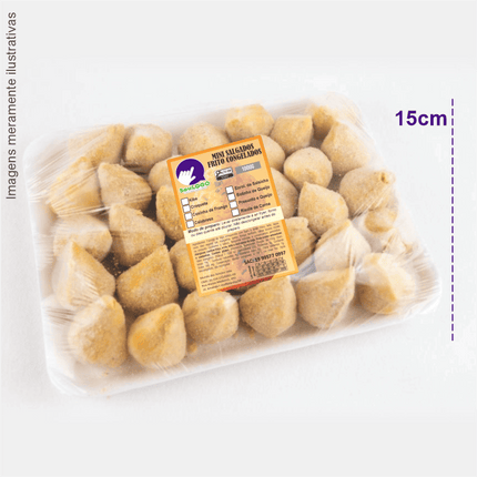 Rótulo para Mini Salgados Fritos (6x9cm)- 4 Cantos Arredondados